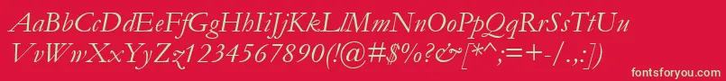GaramondItalic Font – Green Fonts on Red Background