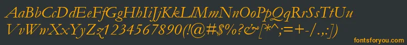 GaramondItalic Font – Orange Fonts on Black Background