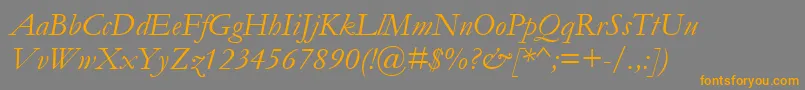 GaramondItalic-Schriftart – Orangefarbene Schriften auf grauem Hintergrund
