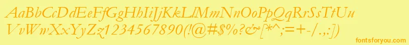 GaramondItalic Font – Orange Fonts on Yellow Background