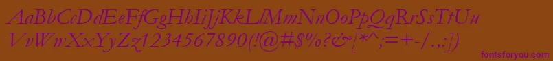 GaramondItalic Font – Purple Fonts on Brown Background