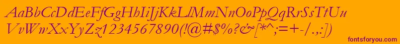 GaramondItalic Font – Purple Fonts on Orange Background