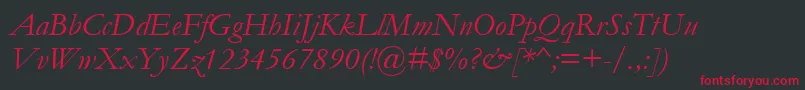 GaramondItalic Font – Red Fonts on Black Background