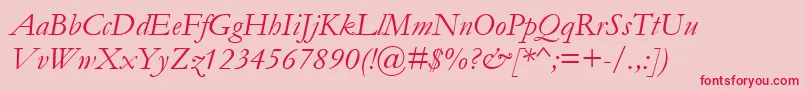 GaramondItalic Font – Red Fonts on Pink Background