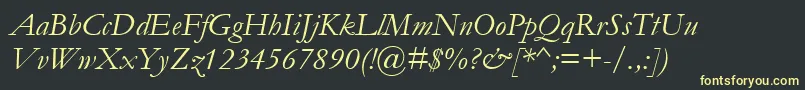 GaramondItalic Font – Yellow Fonts on Black Background