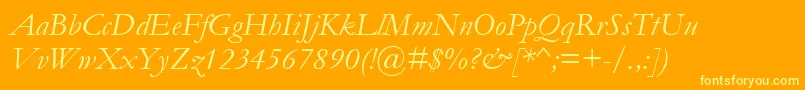 GaramondItalic Font – Yellow Fonts on Orange Background