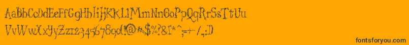 Шрифт StructdestructSerif32 – чёрные шрифты на оранжевом фоне