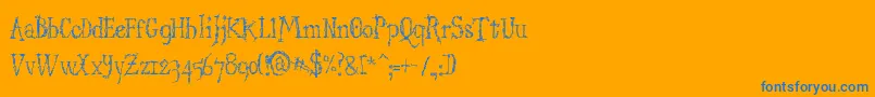 StructdestructSerif32-Schriftart – Blaue Schriften auf orangefarbenem Hintergrund