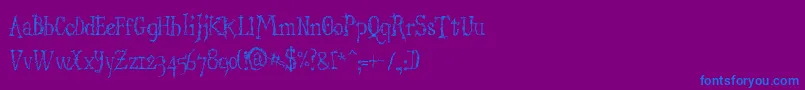 StructdestructSerif32-Schriftart – Blaue Schriften auf violettem Hintergrund