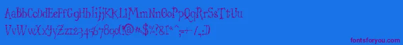 StructdestructSerif32-Schriftart – Violette Schriften auf blauem Hintergrund