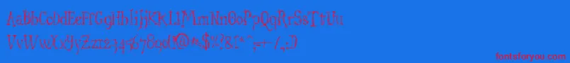 StructdestructSerif32-Schriftart – Rote Schriften auf blauem Hintergrund