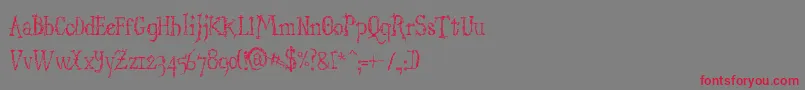 StructdestructSerif32-fontti – punaiset fontit harmaalla taustalla