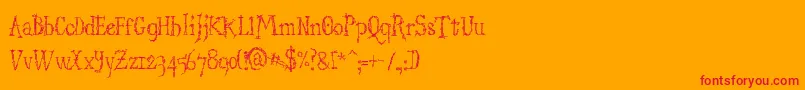 StructdestructSerif32 Font – Red Fonts on Orange Background