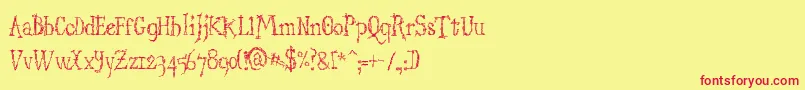 StructdestructSerif32 Font – Red Fonts on Yellow Background