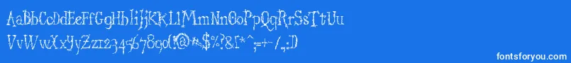 Fonte StructdestructSerif32 – fontes brancas em um fundo azul