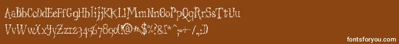 フォントStructdestructSerif32 – 茶色の背景に白い文字