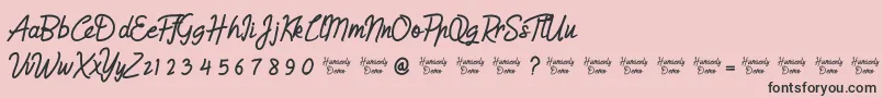 Шрифт HumienlyDemo – чёрные шрифты на розовом фоне