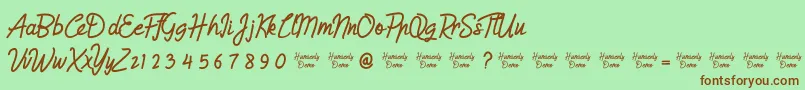 HumienlyDemo Font – Brown Fonts on Green Background