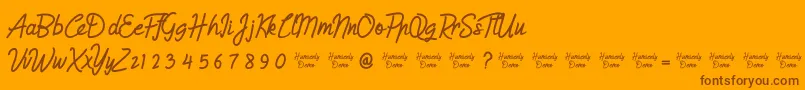 HumienlyDemo Font – Brown Fonts on Orange Background