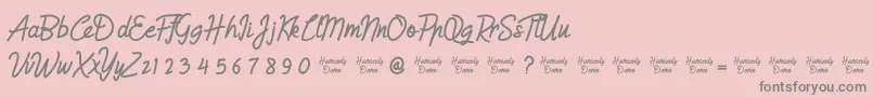 HumienlyDemo Font – Gray Fonts on Pink Background