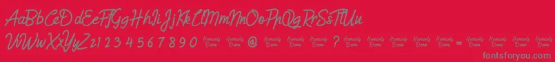 HumienlyDemo Font – Gray Fonts on Red Background