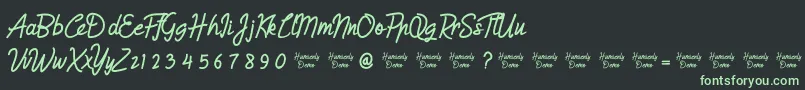 HumienlyDemo Font – Green Fonts on Black Background