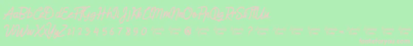 HumienlyDemo Font – Pink Fonts on Green Background