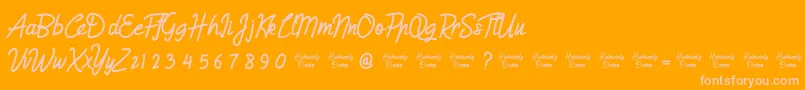 Fonte HumienlyDemo – fontes rosa em um fundo laranja