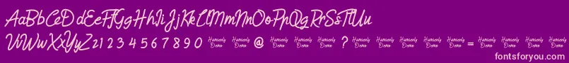 HumienlyDemo Font – Pink Fonts on Purple Background