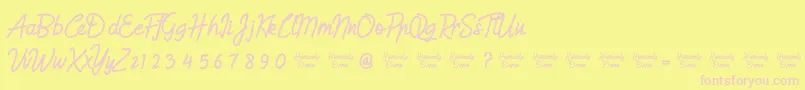 HumienlyDemo Font – Pink Fonts on Yellow Background