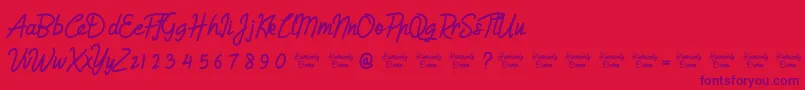 HumienlyDemo Font – Purple Fonts on Red Background