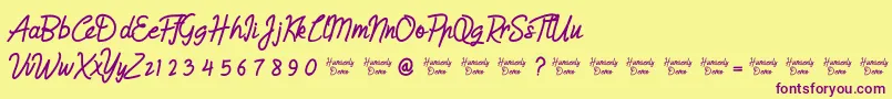 HumienlyDemo Font – Purple Fonts on Yellow Background
