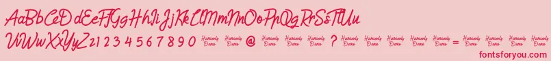 HumienlyDemo Font – Red Fonts on Pink Background