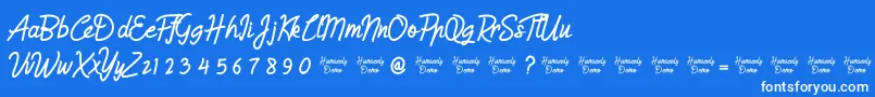 HumienlyDemo Font – White Fonts on Blue Background