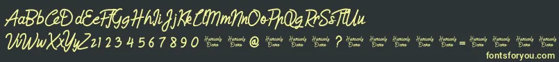 HumienlyDemo Font – Yellow Fonts on Black Background