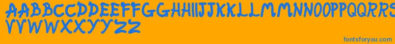 FatFairy Font – Blue Fonts on Orange Background