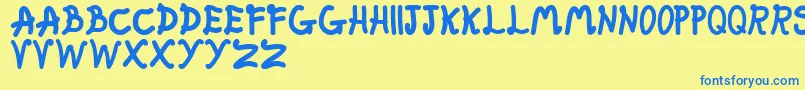 FatFairy Font – Blue Fonts on Yellow Background