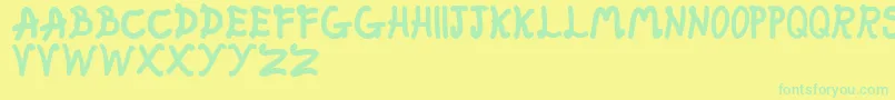 FatFairy Font – Green Fonts on Yellow Background