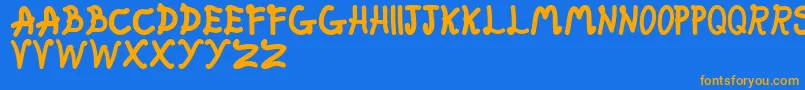 FatFairy Font – Orange Fonts on Blue Background