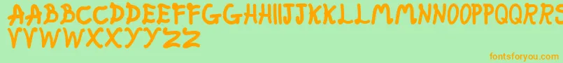 FatFairy Font – Orange Fonts on Green Background