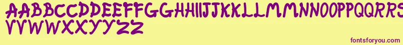 FatFairy Font – Purple Fonts on Yellow Background