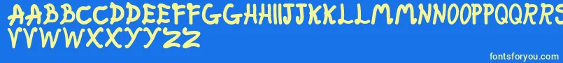 FatFairy Font – Yellow Fonts on Blue Background
