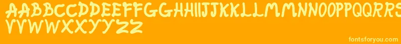 FatFairy Font – Yellow Fonts on Orange Background