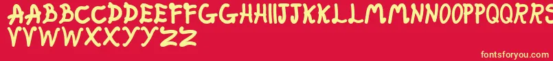 FatFairy Font – Yellow Fonts on Red Background