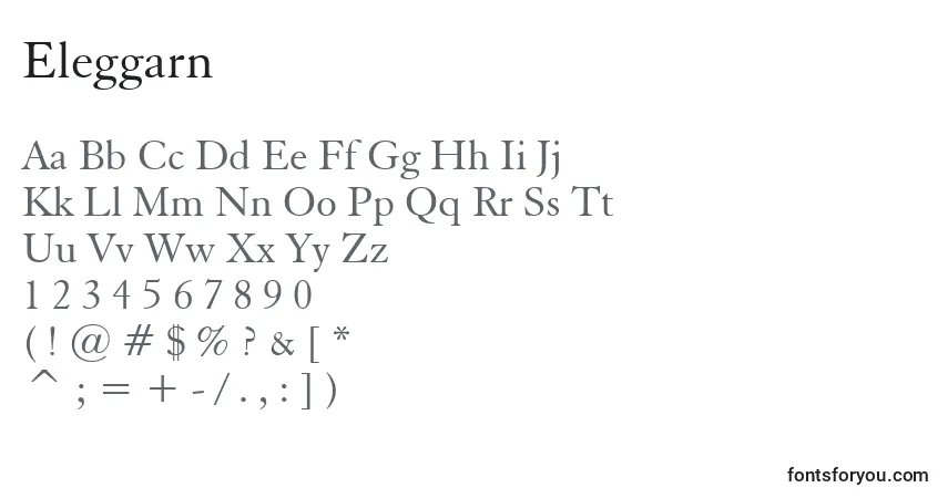 Eleggarn-fontti – aakkoset, numerot, erikoismerkit
