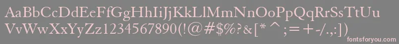 Eleggarn-Schriftart – Rosa Schriften auf grauem Hintergrund