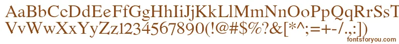 RomandeadfstdRegular-fontti – ruskeat fontit valkoisella taustalla