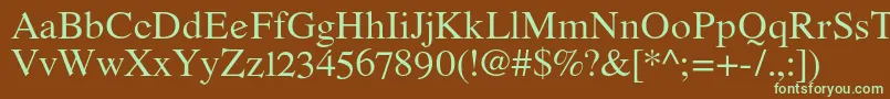 RomandeadfstdRegular Font – Green Fonts on Brown Background
