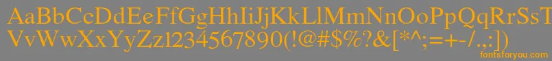 RomandeadfstdRegular-Schriftart – Orangefarbene Schriften auf grauem Hintergrund