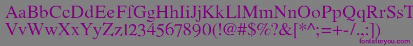 RomandeadfstdRegular-fontti – violetit fontit harmaalla taustalla